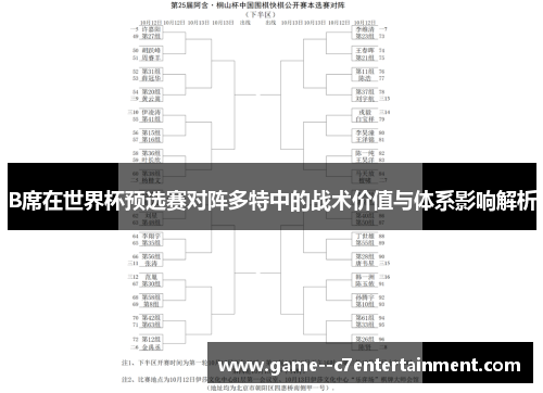 B席在世界杯预选赛对阵多特中的战术价值与体系影响解析