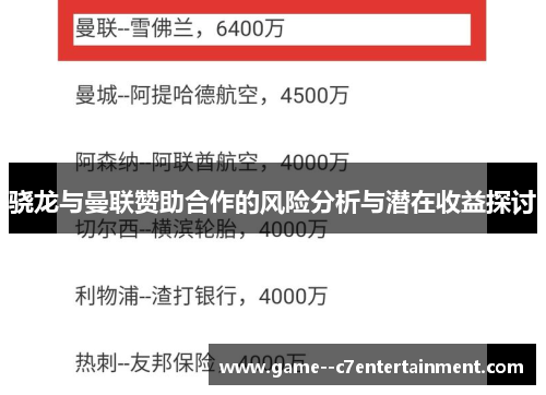 骁龙与曼联赞助合作的风险分析与潜在收益探讨